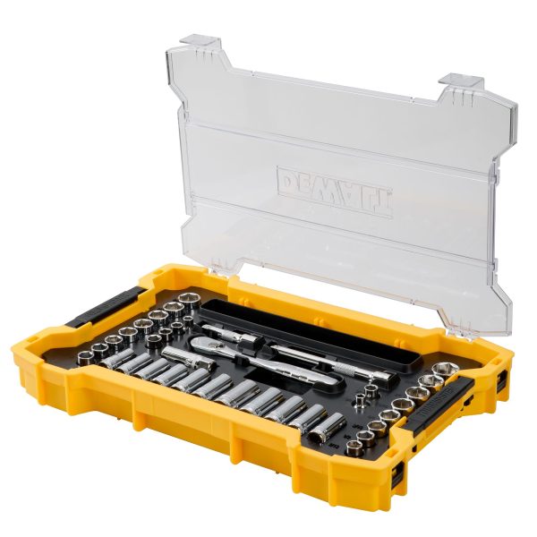 DWMT45402 Ensemble d’outils pour mécanicien de 131 pièces à prise 1/4 po et 3/8 po avec plateau à couvercle TOUGHSYSTEM 2.0 – Image 3