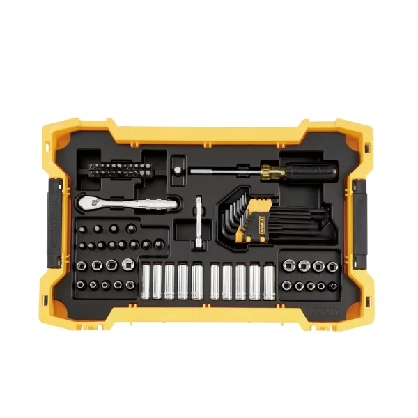 DWMT45402 Ensemble d’outils pour mécanicien de 131 pièces à prise 1/4 po et 3/8 po avec plateau à couvercle TOUGHSYSTEM 2.0 – Image 4