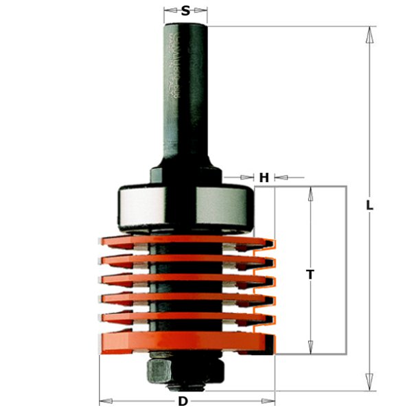 800.606.11 FRAISES PROF. POUR JOINTS COLLÉS HW Z2 S=1/2'' D=1-1/8''