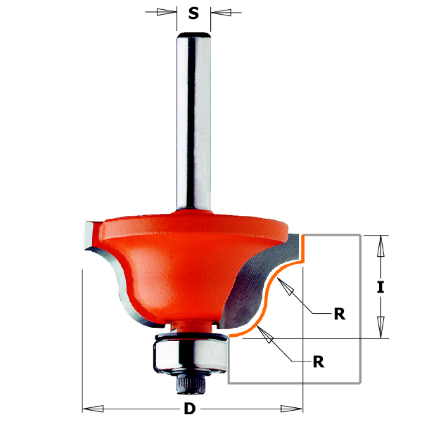 840.850.11 HM-FRAISE DOUCINE S=1/2'' R=1/4'' D=1-1/2'' I=11/16''