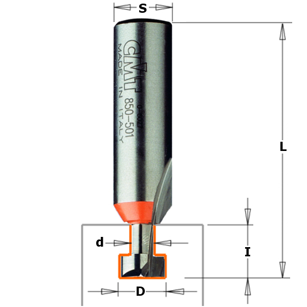 850.001.11 FRAISE POUR SERRURE HWM S=1/4'' D=3/8'' d=3/16'' I=7/16''