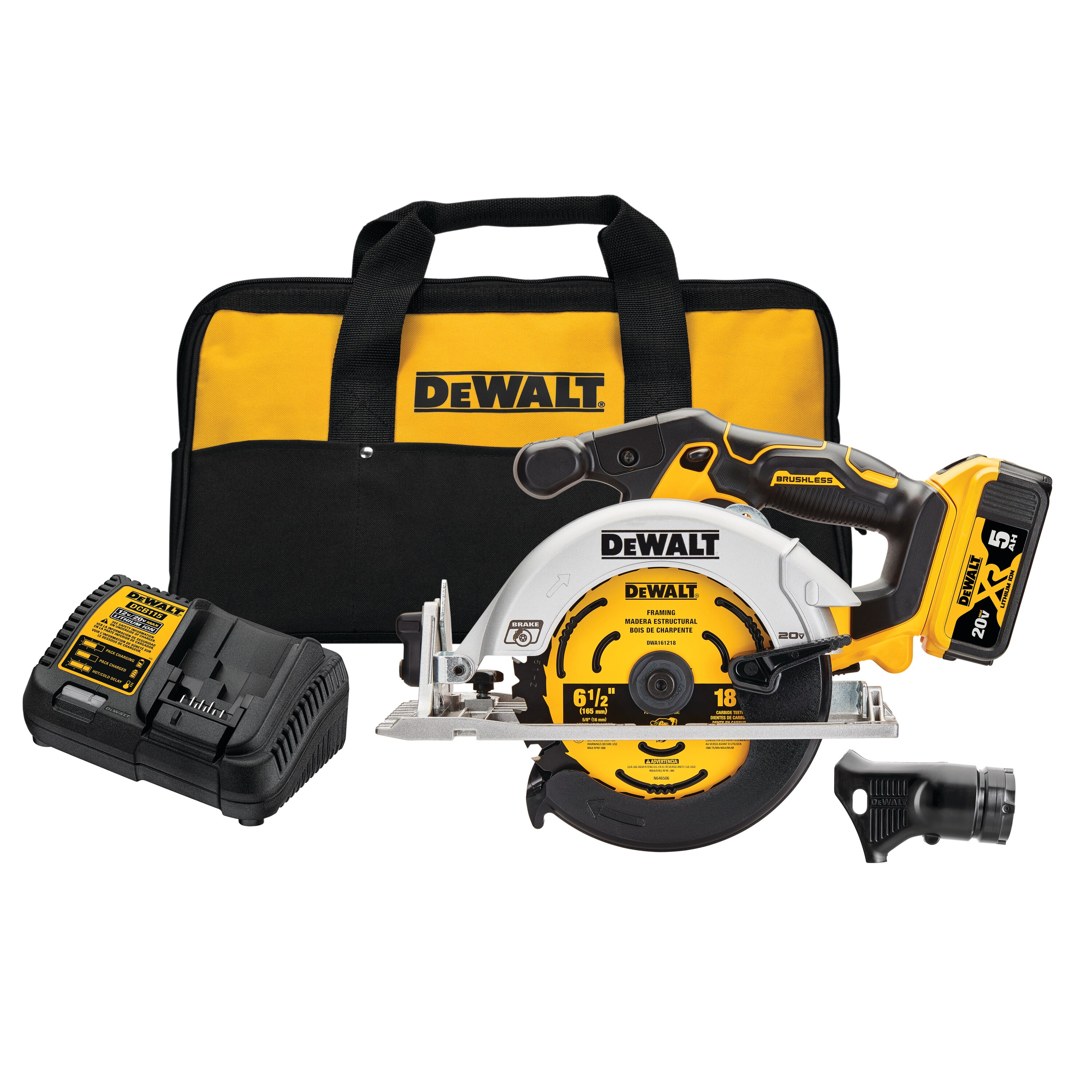 DCS565P1 ENSEMBLE DE SCIE CIRCULAIRE SANS FIL SANS BALAIS 20 V MAX 6-1/2 PO