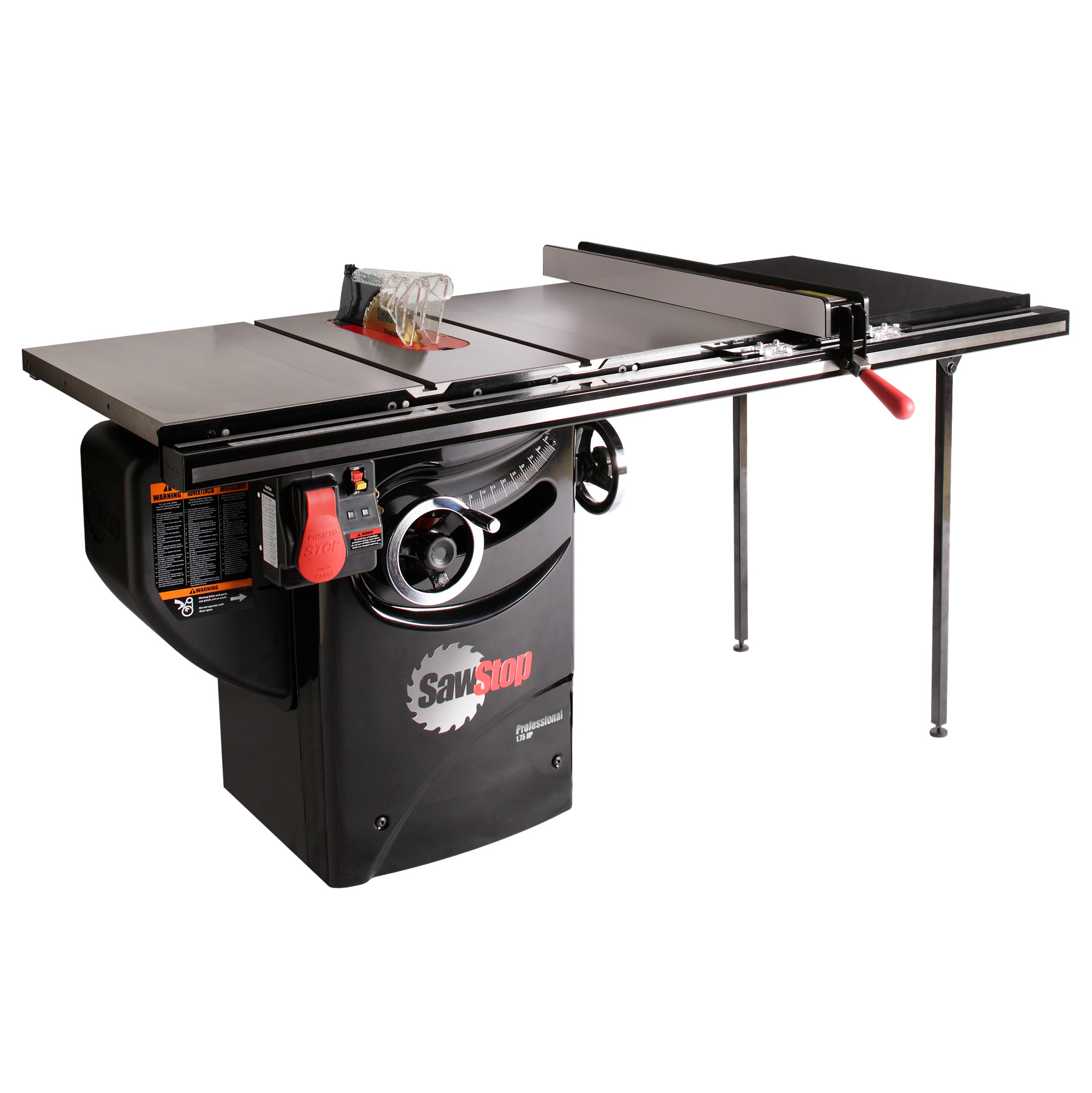 PCS175-TGP236 Scie à cabinet professionnelle 1.75HP avec système de guide professionnel en T-Glide 36 PO, rails et table d'extension