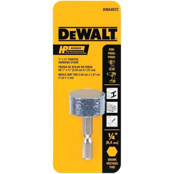 DWA4972 Meule à aiguiser High Performance DEWALT 1 x 1/2 po pour visseuse, embout 1/4 po hexagonal – Image 2
